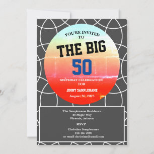 Invitation Fête d'anniversaire homme Gray Motif géométrique