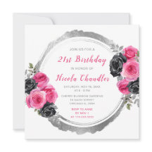 Fête d'anniversaire Hot Rose et Silver Elegant Flo