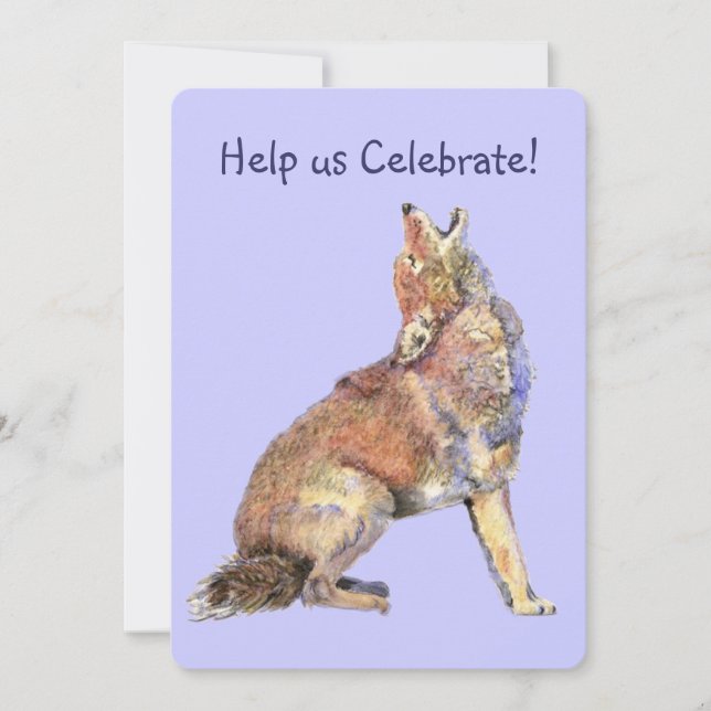 Invitation Fête d'anniversaire Howling Coyotes Fun (Devant)