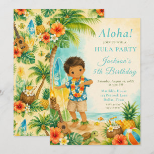 Invitation Fête d'anniversaire Hula