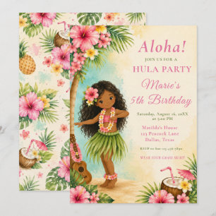 Invitation Fête d'anniversaire Hula