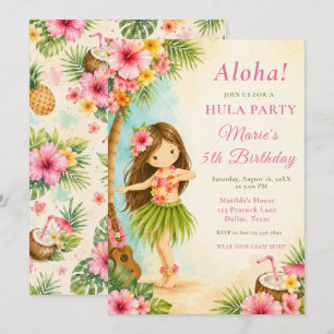 Invitation Fête d'anniversaire Hula