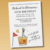 Fête d'anniversaire humoristique de golf moderne é