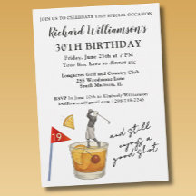 Fête d'anniversaire humoristique de golf moderne é