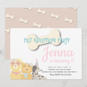 Invitation Fête d'anniversaire illustrée pour chien fantaisis