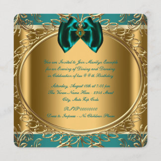 Invitation Fête d'anniversaire Jade et Or