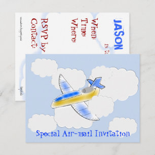 Invitation Fête d'anniversaire Jet Plane (changement d'âge)