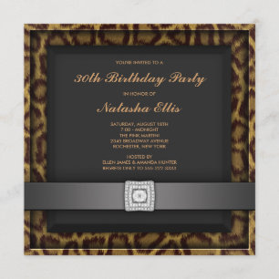 Invitation Fête d'anniversaire Léopard Tout nombre