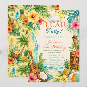 Invitation Fête d'anniversaire Luau