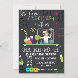 Invitation Fête d'anniversaire Mad Science `Invitation pour l