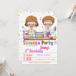 Invitation Fête d'anniversaire Mad Science `Invitation pour l