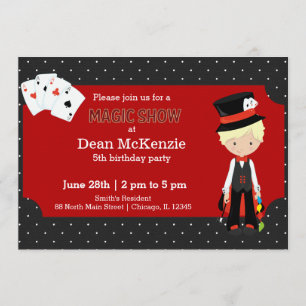 Invitation Fête d'anniversaire Magic Show