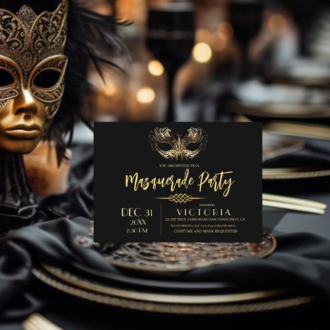 Invitation Fête d'anniversaire Masquerade (Créateur téléchargé)