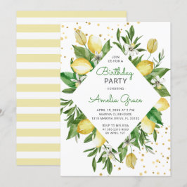 Invitation Fête d'anniversaire méditerranéenne Citrus moderne