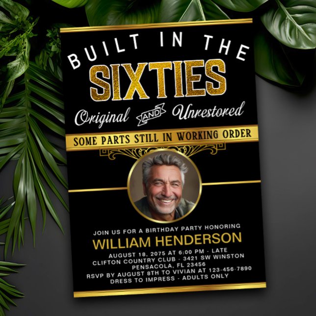 Invitation Fête d'Anniversaire Mens Funny Construit dans les  (Créateur téléchargé)