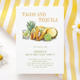 Invitation Fête d'anniversaire mexicaine de 30 ans Tacos et T