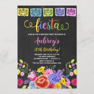 Invitation Fête d'anniversaire mexicaine de fiesta