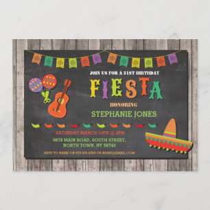 Invitation Fête d'anniversaire Mexique Casquette Mexique Invi