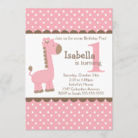 Fête d'anniversaire mignonne de girafe de rose de