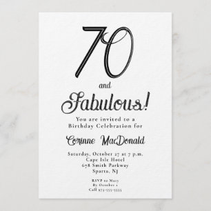 Invitation Fête d'anniversaire minimale soixante et fabuleuse