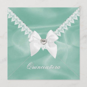 Invitation Fête d'anniversaire Mint Green Quinceañera