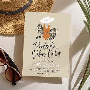 Invitation Fête d'anniversaire moderne au bassin pour adultes