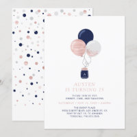 Fête d'anniversaire moderne avec ballons rose gold
