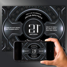 Fête d'anniversaire moderne Black Silver 21e