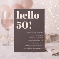 Fête d'anniversaire moderne chic marron chaud 50 a