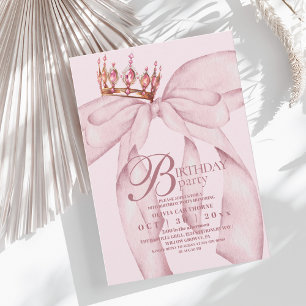 Invitation Fête d'anniversaire moderne et tendance rose pouss