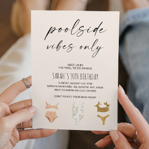 Invitation Fête d'anniversaire moderne pour adultes au bord d