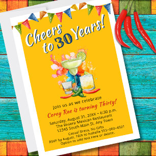 Invitation Fête d'anniversaire moderne pour les 30 ans À 30 a