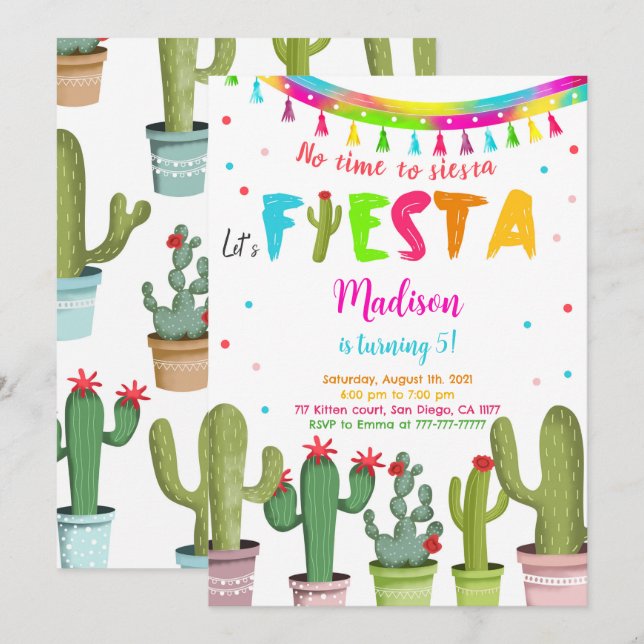 Invitation Fête d'anniversaire modifiable (Devant / Derrière)