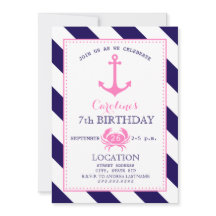 Fête d'anniversaire nautique de la fille - Ancre +
