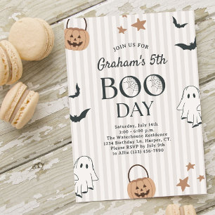 Invitation Fête d'anniversaire neutre Halloween Boo Enfants