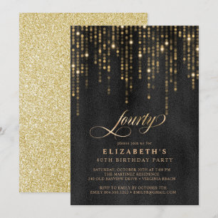 Invitation Fête d'Anniversaire Noir et Or