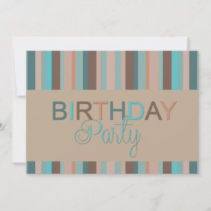 Invitation Fête d'anniversaire Ocean Blue Stripes