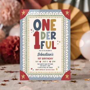 Invitation Fête d'anniversaire Onederful Fantaisiste Garçon 1