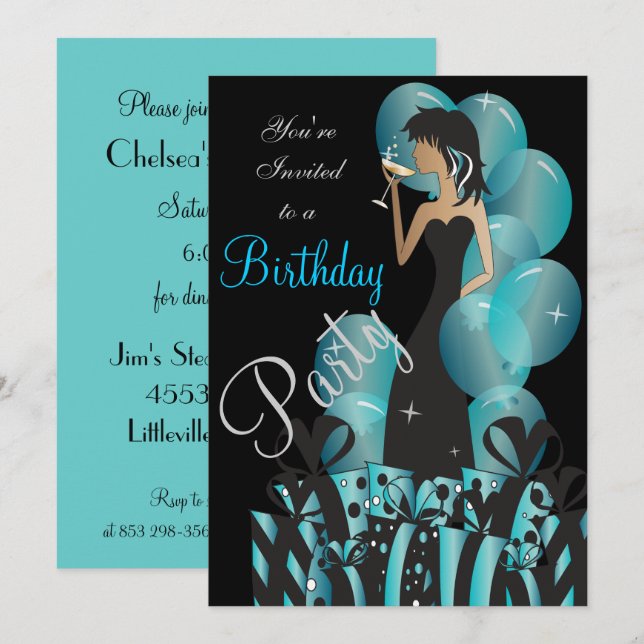 Invitation Fête d'anniversaire ou enterrement de vie de jeune (Devant / Derrière)