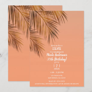 Invitation Fête d'anniversaire Palme de bronze de la brise de