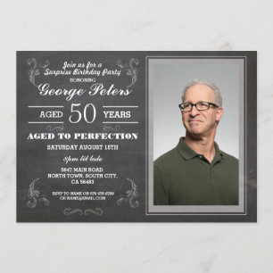 Invitation Fête d'anniversaire Parfaite pour les Hommes à la 