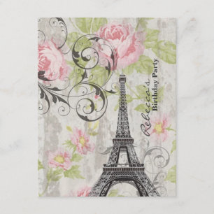 Invitation fête d'anniversaire parisienne de Tour Eiffel