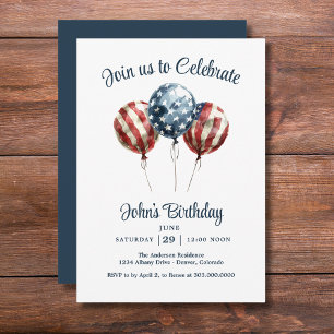 Invitation Fête d'anniversaire patriotique