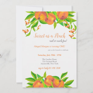 Invitation Fête d'anniversaire Peach