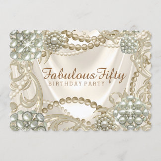 Invitation Fête d'anniversaire perles de luxe à Hollywood