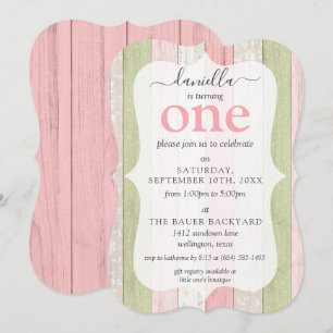 Invitation Fête d'anniversaire personnalisée à l'âge en bois 