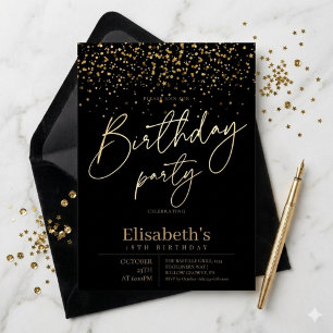 Invitation Fête d'anniversaire personnalisée moderne tendance