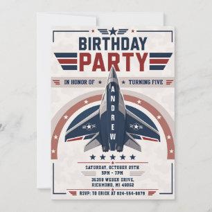 Invitation Fête d'anniversaire personnalisée pour garçon Air