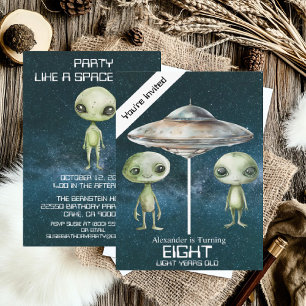 Invitation Fête d'anniversaire personnalisée pour un alien de