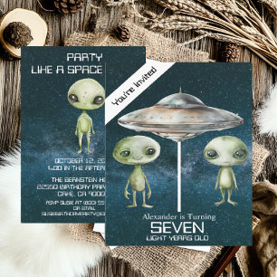 Invitation Fête d'anniversaire personnalisée pour un alien de